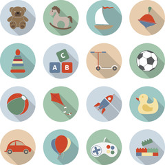 Toys Vector Flat Icons