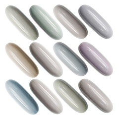 Capsules on white background