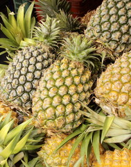 Pineapples closeup