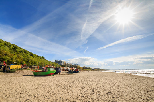 Beach and sun in Miedzyzdroje