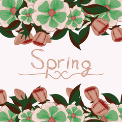 floral card with the word spring
