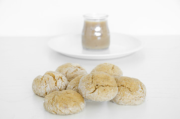 Tasty biscuits on white background