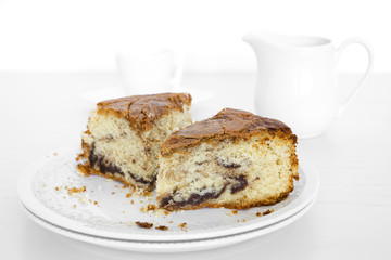 Swett cake on white background