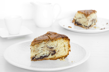 Swett cake on white background