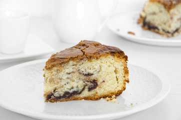 Swett cake on white background
