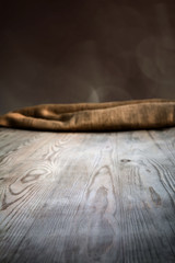 Wooden table with background