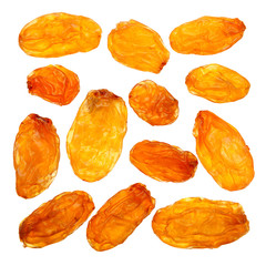 Yellow raisin closeup