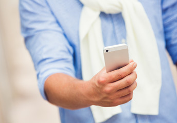 Professional texting on cell phone