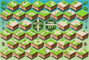 Isometric Roads on Green City Park