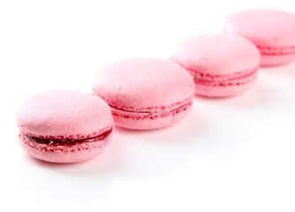 Gentle macaroons isolated on white