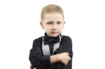 little boy in a waistcoat