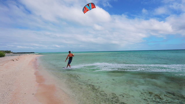 kite surfing. fun in the ocean, extreme sport