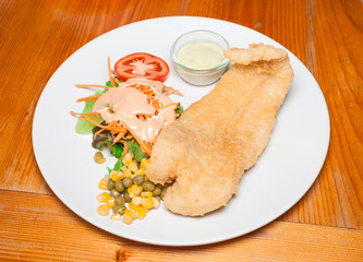 Fish Steak with Salad
