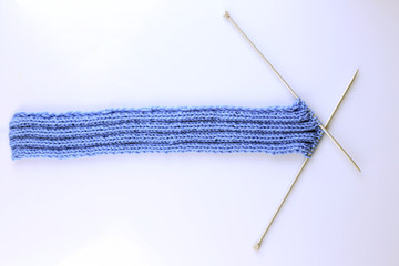 Knitting with spokes isolated on white