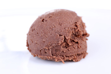 Chocolate ice cream  isolated on white