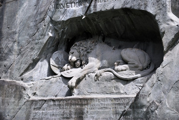Famous lion monument in lucerne, Switzerland