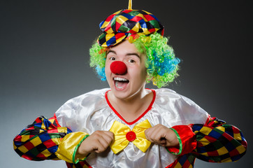 Funny clown in humor concept