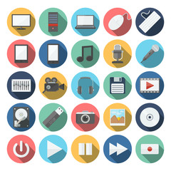computer & multimedia icons set