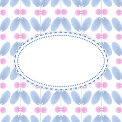 flower pattern with vintage frame