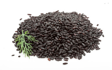 Black rice heap