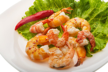 Unshelled king prawn