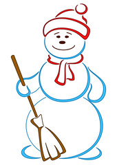 Snowball with a broom