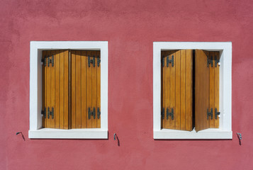 Obraz na płótnie Canvas Colorful Window and wall in island Burano, Venice, Italy