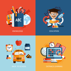 Education icons set
