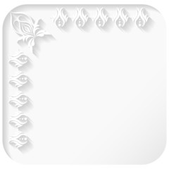 Vector frame.Cut out from paper. Volume design element