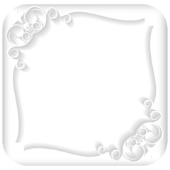 Vector frame.Cut out from paper. Volume design element