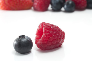 Blueberry, Raspberry Closeup