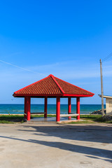 Red gazebo at Payoon beach