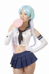 Cosplay isolated on white