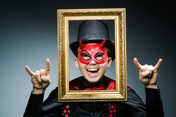 Funny devil with picture frame