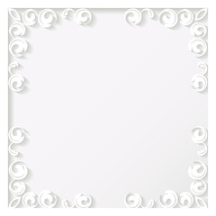 Vector frame.Cut out from paper. Volume design element