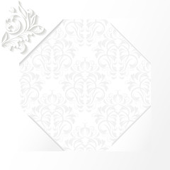 Vector frame.Cut out from paper. Volume design element