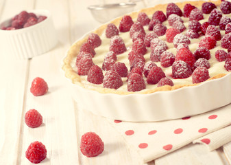 Raspberries tart