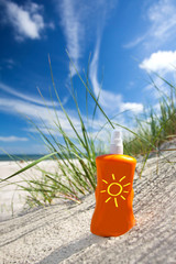Sonnencreme am Strand