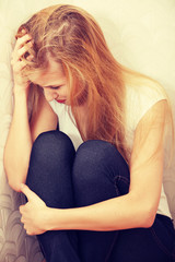 Scared woman