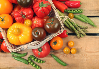 basket with vegetables