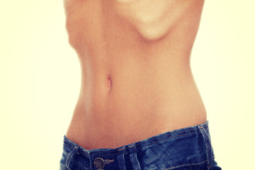 Belly of young female with anorexia