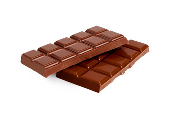 Chocolate on white background. Candy. Collection.