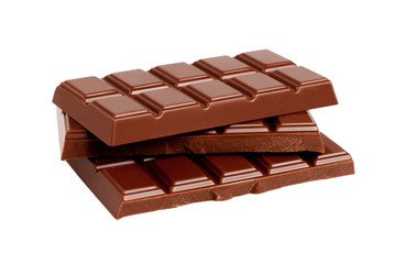 Chocolate on white background. Candy. Collection.
