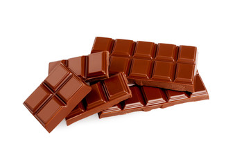Chocolate on white background. Candy. Collection.