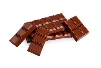 Chocolate on white background. Candy. Collection.
