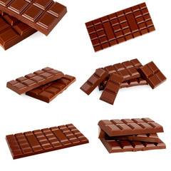 Chocolate on white background. Candy. Collection.
