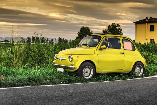 Fototapeta Small vintage italian car Fiat Abarth