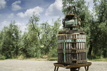 Vinatge olive press
