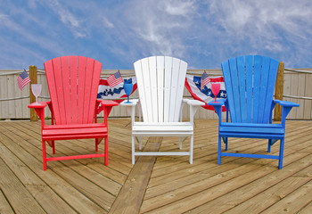 patriotic Adirondack chairs