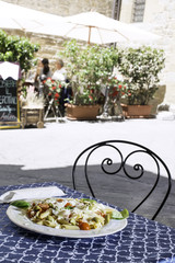 Plate with italian pasta